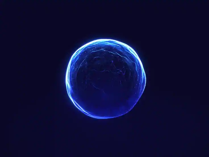 Glowing data sphere visualization