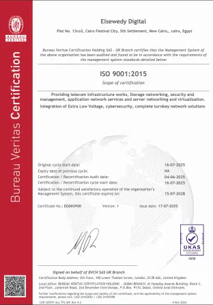 ISO 9001:2015 certificate (Bureau Veritas)