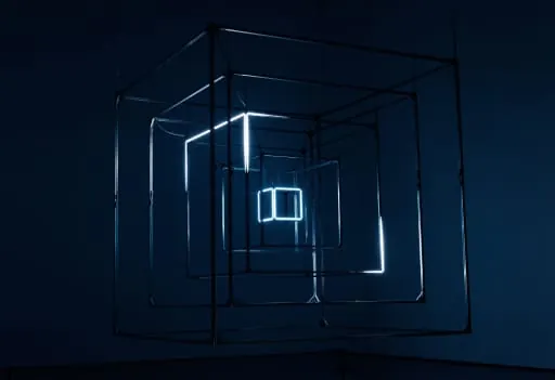 Illuminated cube light installation